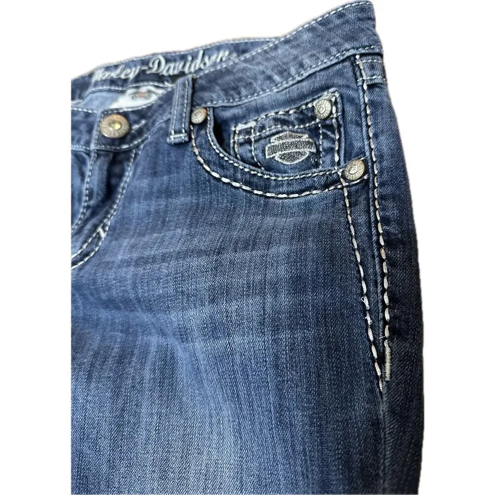 Authentic Harley-Davidson Women's Low Rise Boot Cut Jeans - Picture 10 of 11